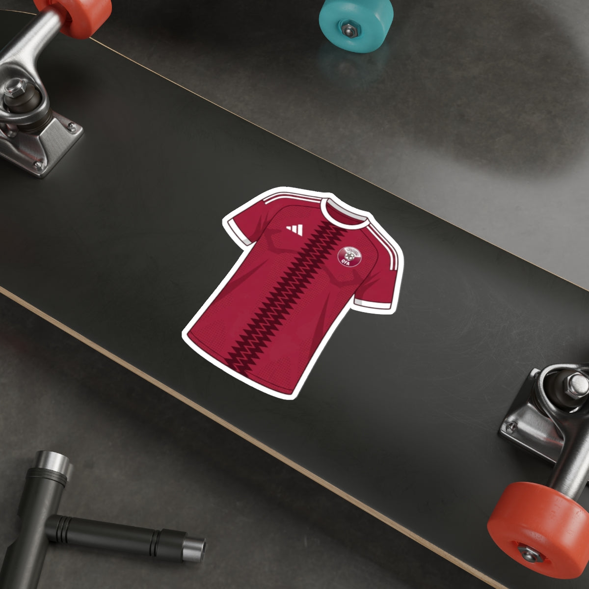 Qatar 2026 Home Kit Die-Cut Sticker – Football Vinyl Decal