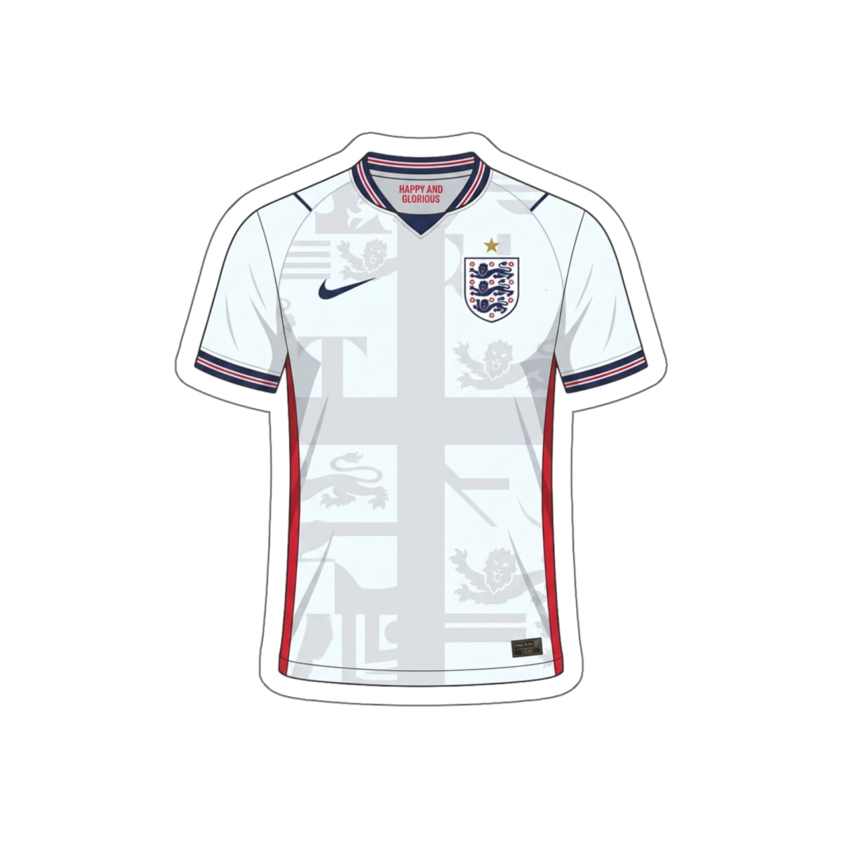 England 2026 Home Kit Die-Cut Sticker – Football Soccer Vinyl Decal