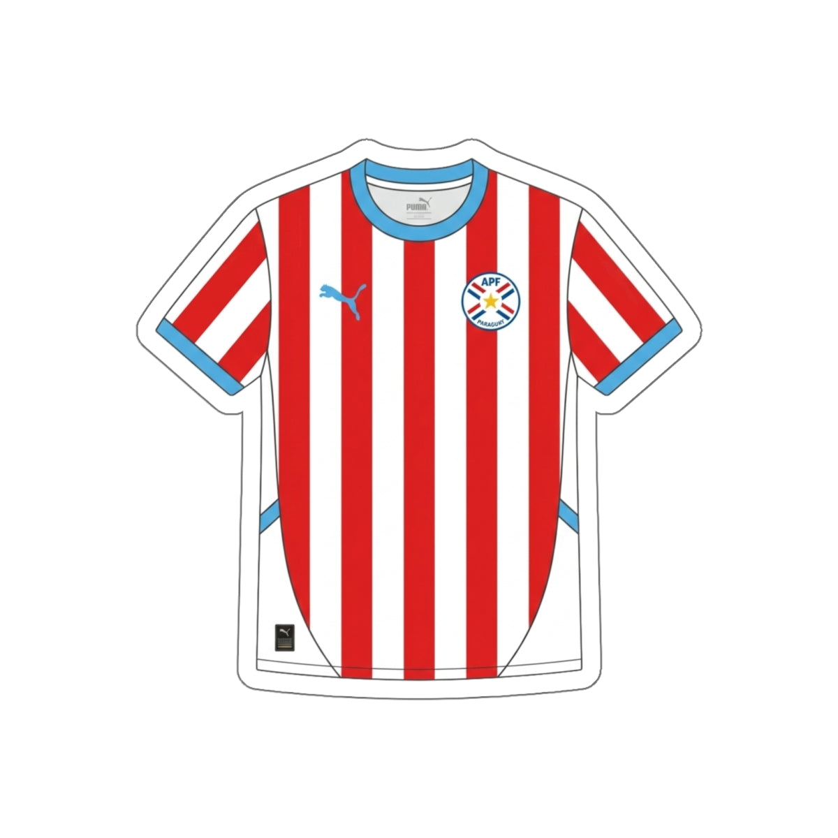 Paraguay Home Kit Die-Cut Sticker – Football Vinyl Decal