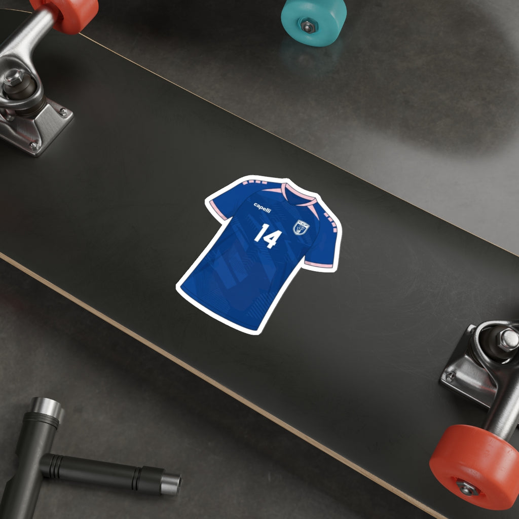 Cape Verde 2026 Home Kit Die-Cut Sticker – Blue Sharks Football Vinyl Decal