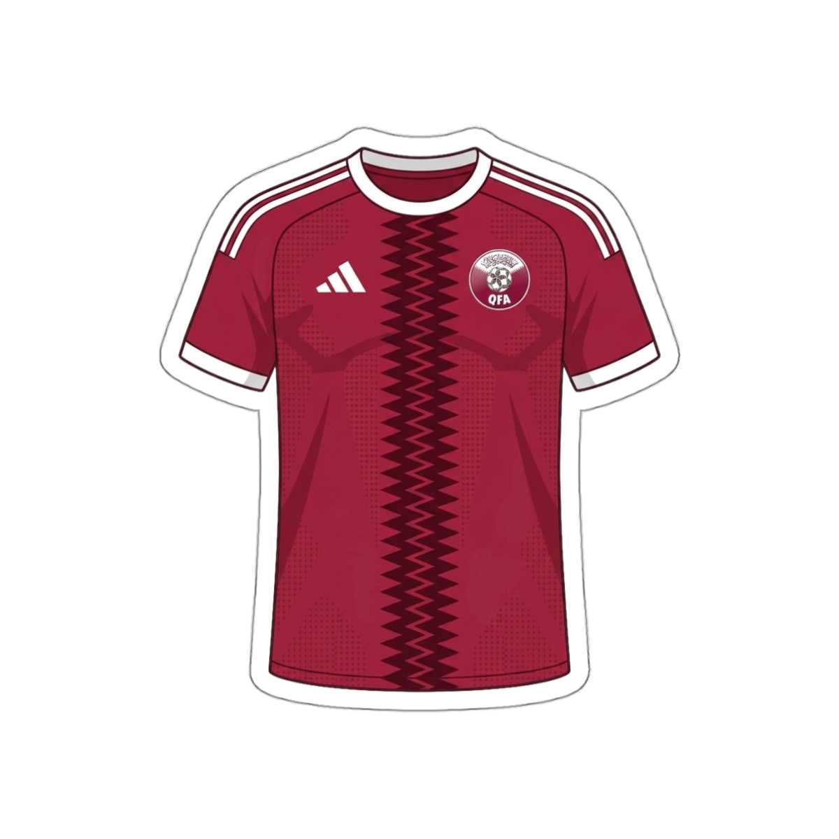 Qatar 2026 Home Kit Die-Cut Sticker – Football Vinyl Decal