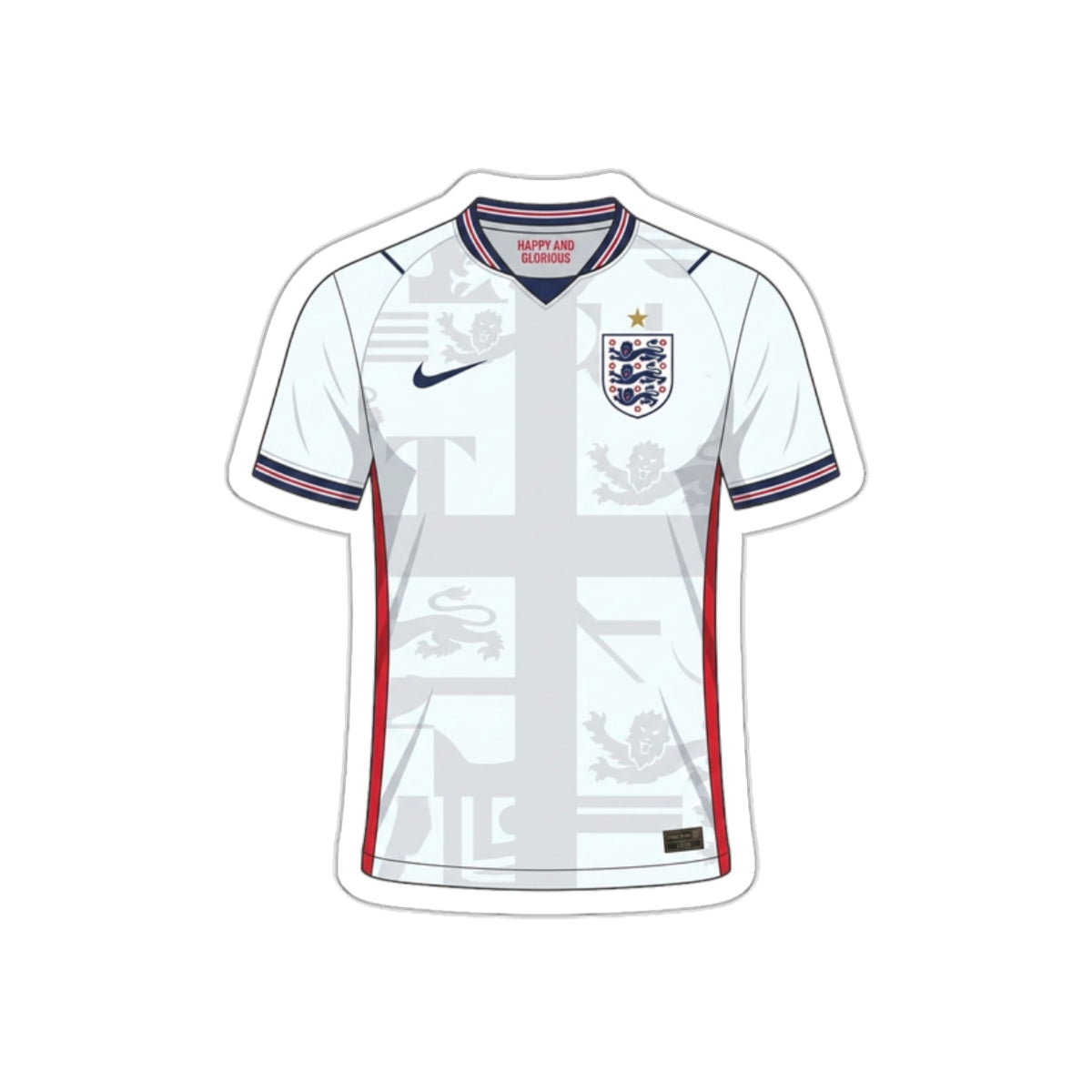 England 2026 Home Kit Die-Cut Sticker – Football Soccer Vinyl Decal