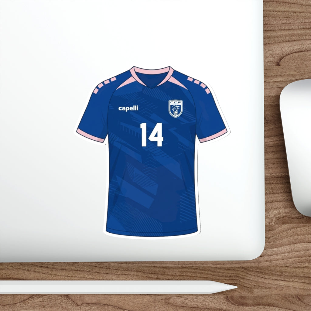 Cape Verde 2026 Home Kit Die-Cut Sticker – Blue Sharks Football Vinyl Decal