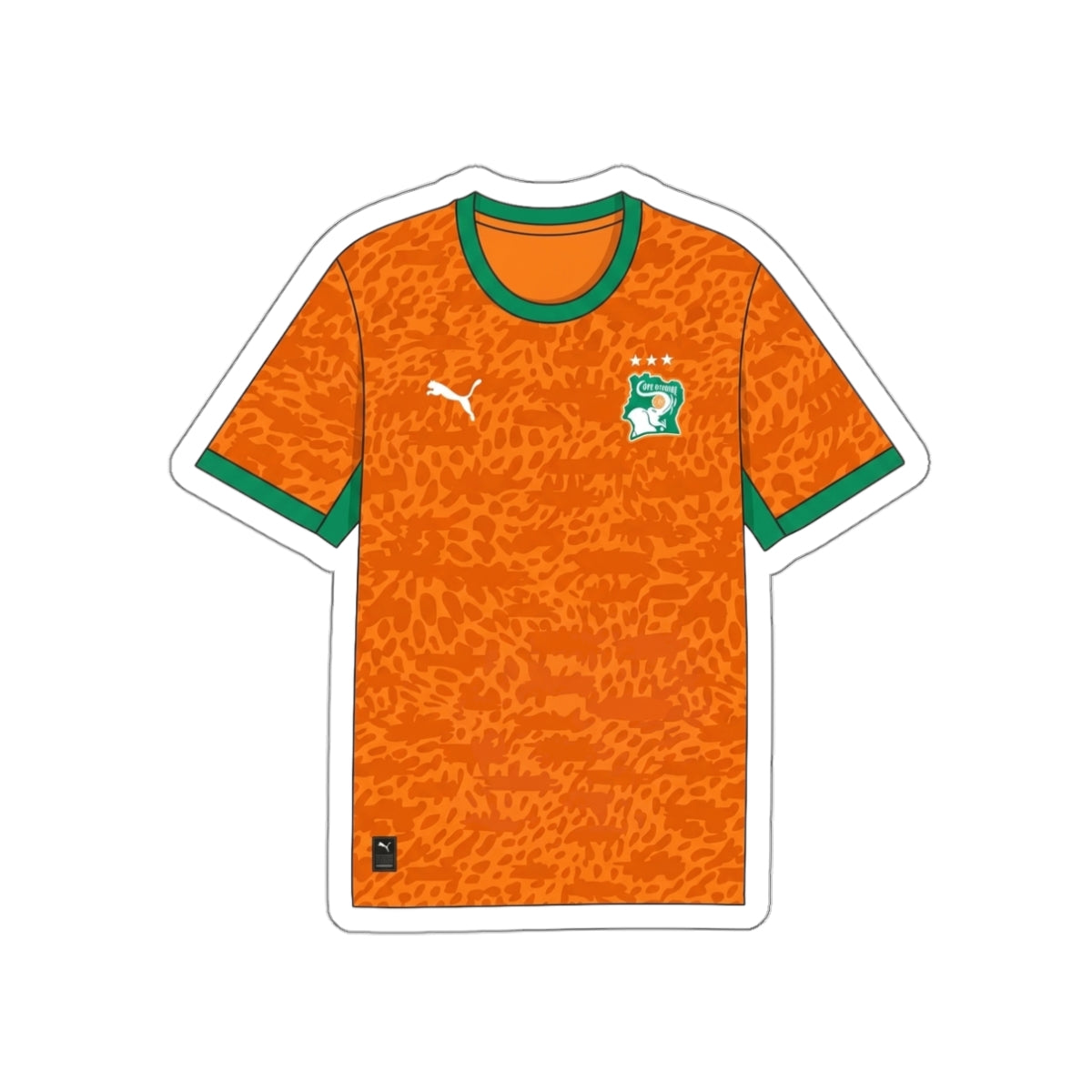 Ivory Coast 2026 Home Kit Die-Cut Sticker – Football Vinyl Decal