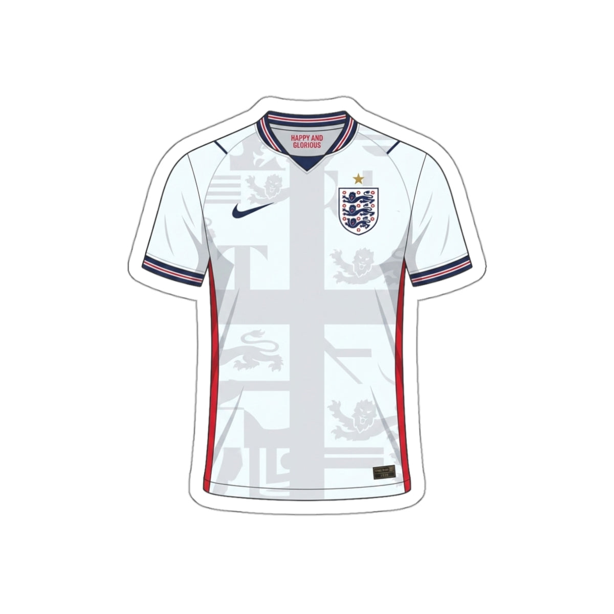 England 2026 Home Kit Die-Cut Sticker – Football Soccer Vinyl Decal