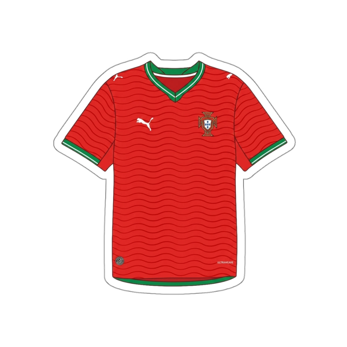 Portugal 2026 Home Kit Die-Cut Sticker – Football Vinyl Decal