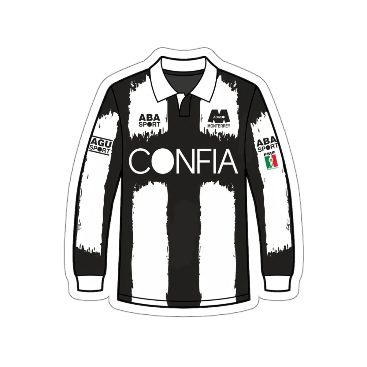 Monterrey 1994-97 Away Jersey Die-Cut Sticker — Retro 90s Rayados Football Kit